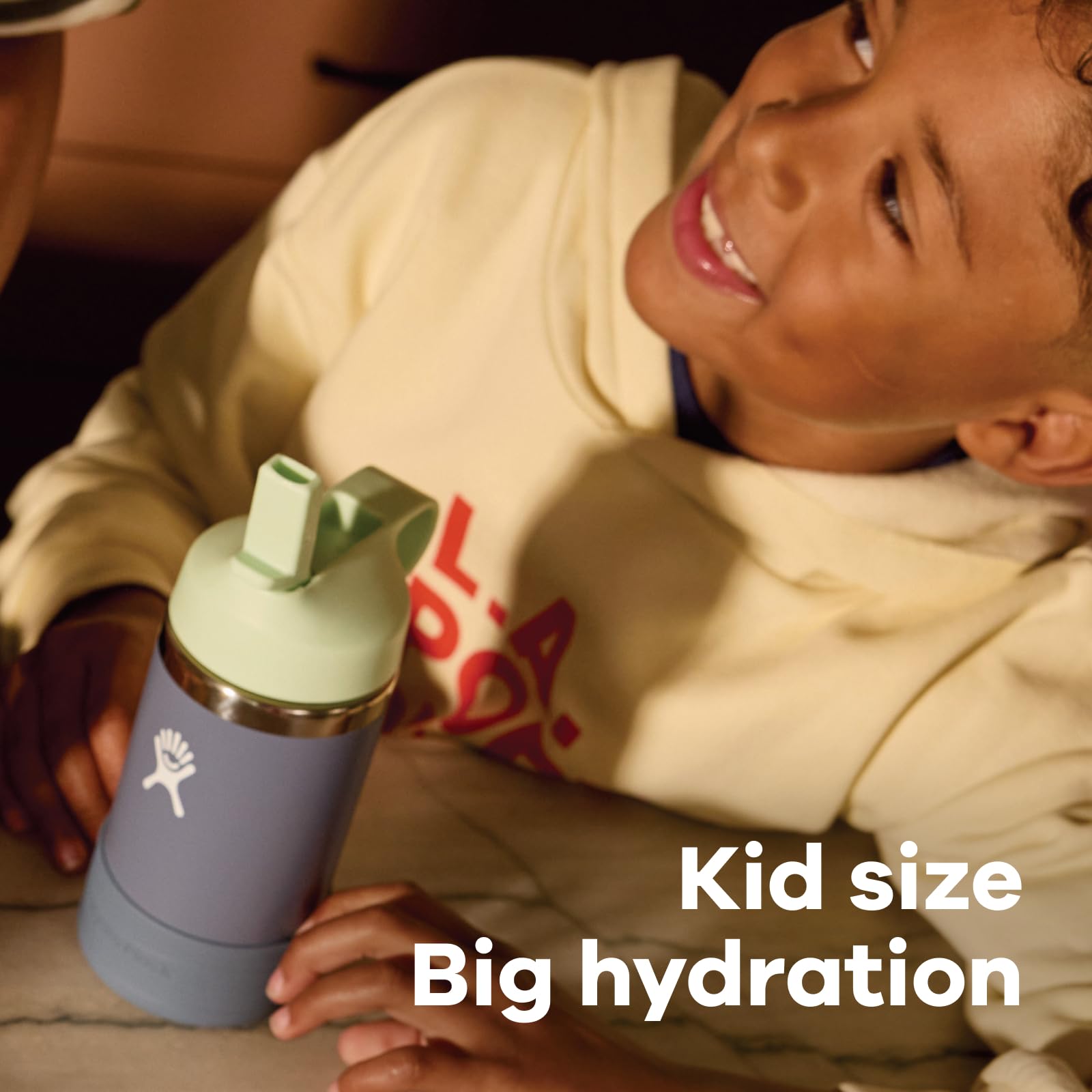 Hydro Flask 12 Oz Kids Wide Mouth Bottle with Straw Cap and Boot, Anemone Hydro Flask