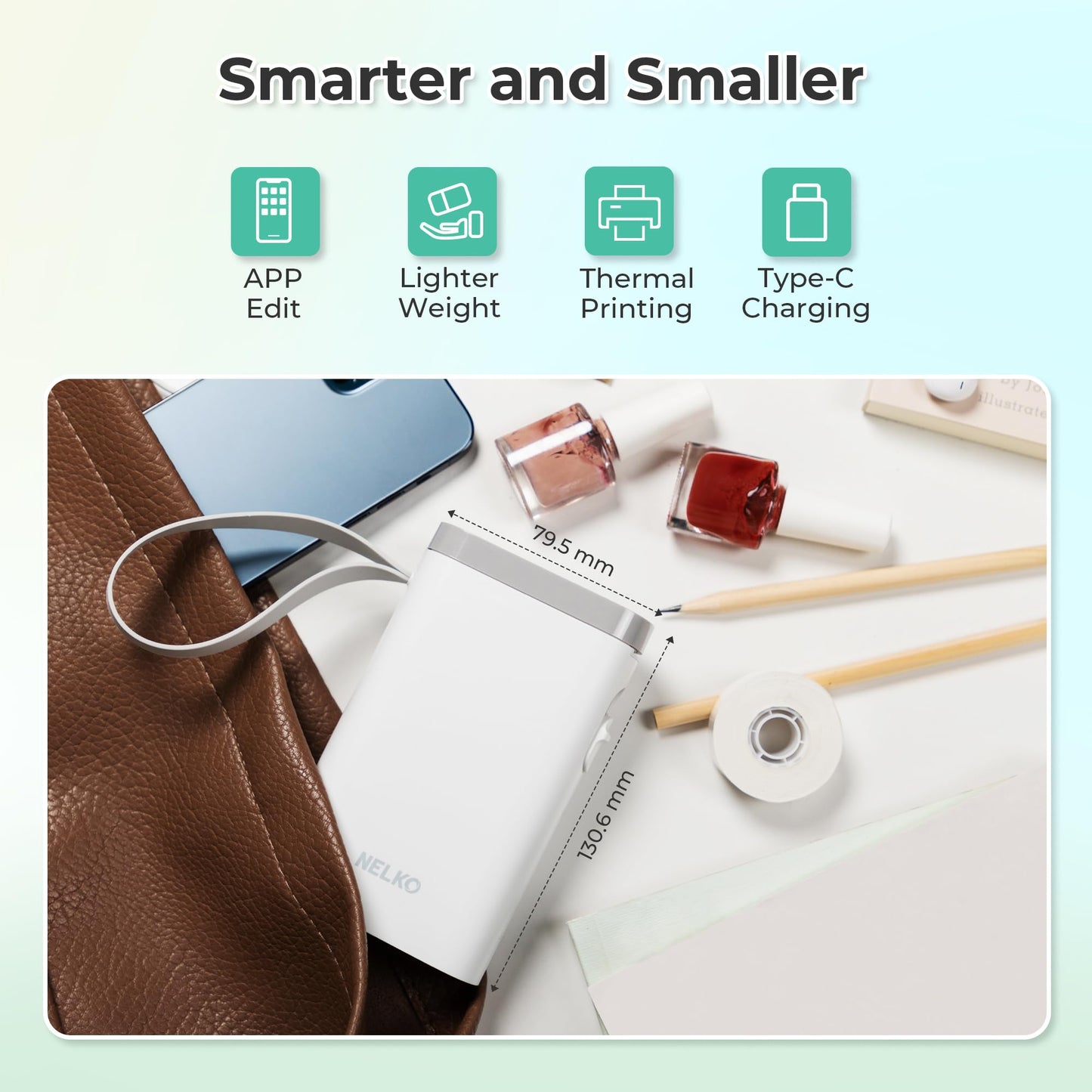 Nelko Label Maker Machine with Tape, P21 Portable Bluetooth Label Printer, Wireless Built-in Cutter Sticker Maker Mini Label Makers with Multiple Templates for School Organizing Office Home, White