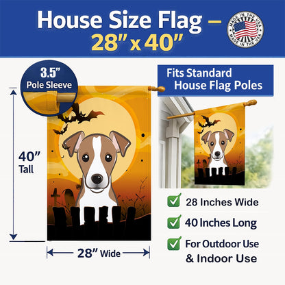 Caroline's Treasures BB1818CHF Halloween Jack Russell Terrier Canvas House Size Flag, Multicolor, Large