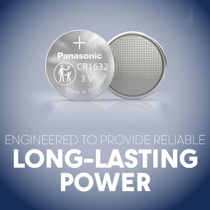 Panasonic CR1632 3.0 Volt Long Lasting Lithium Coin Cell Batteries in Child Resistant, Standards Based Packaging, 4-Battery Pack - Available at All In One Marketplace Canada