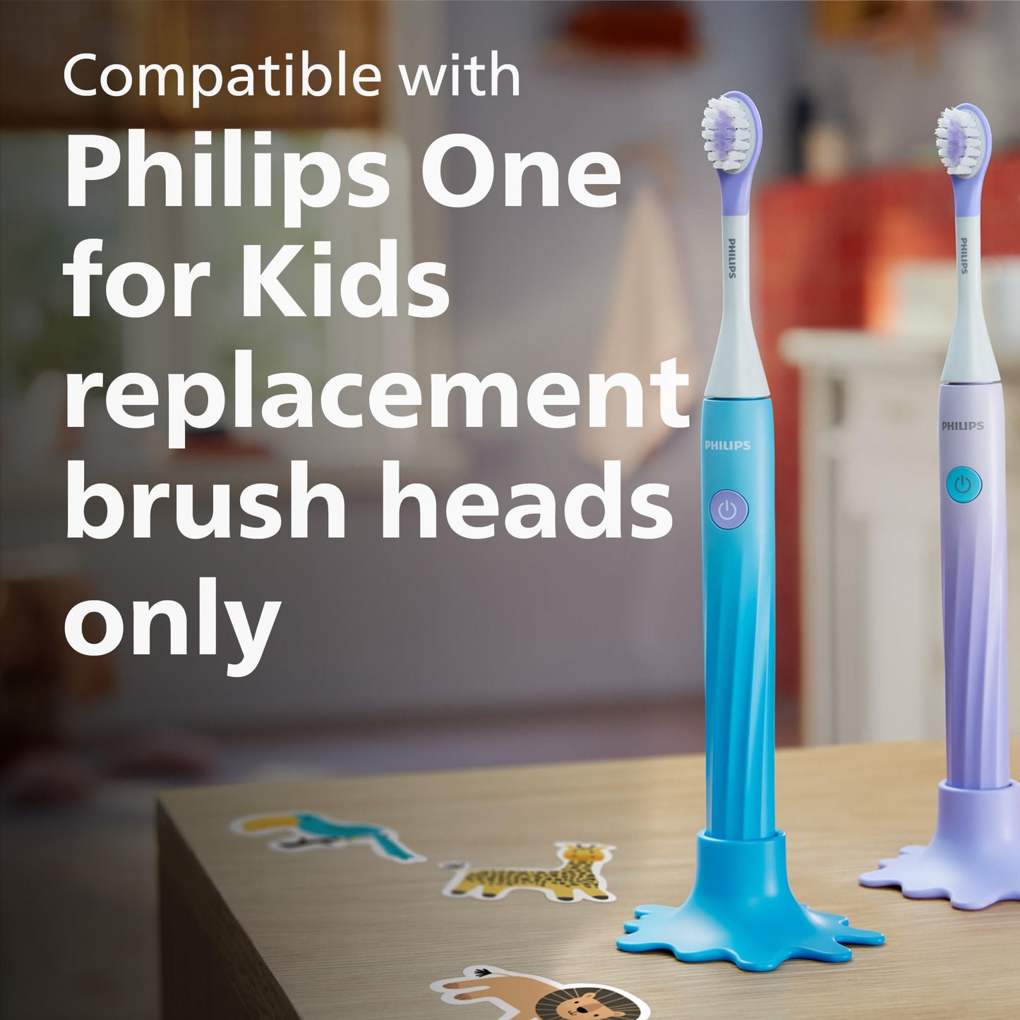 Philips One for Kids by Sonicare Battery Electric Toothbrush, Blue, HY1130/02