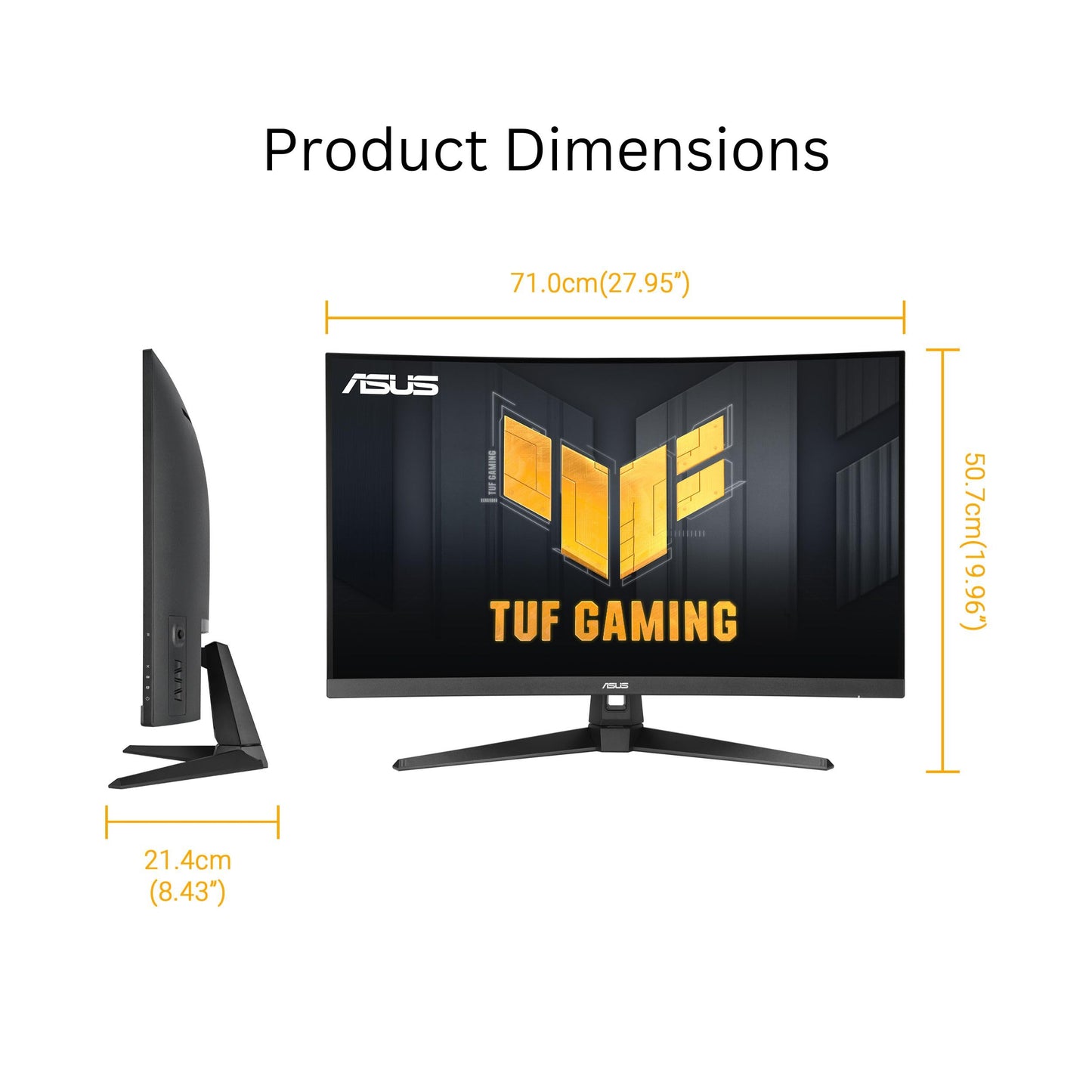 ASUS TUF Gaming 31.5” 1440P Curved HDR Gaming Monitor (VG32WQ3B) – QHD (2560 x 1440), 180Hz, 0.5ms, 1500R, Extreme Low Motion Blur, FreeSync, 90% DCI-P3, Shadow Boost, DisplayWidget, 3 yr Warranty Asus