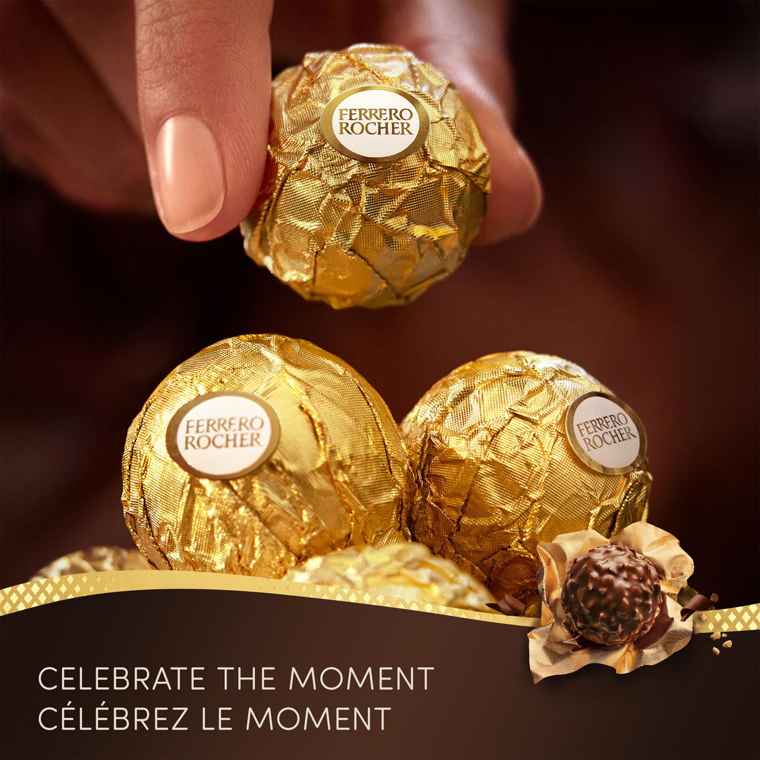 Ferrero Rocher Fine Hazelnut Milk Chocolate - 12 Packs of 3 Pralines (450g)
