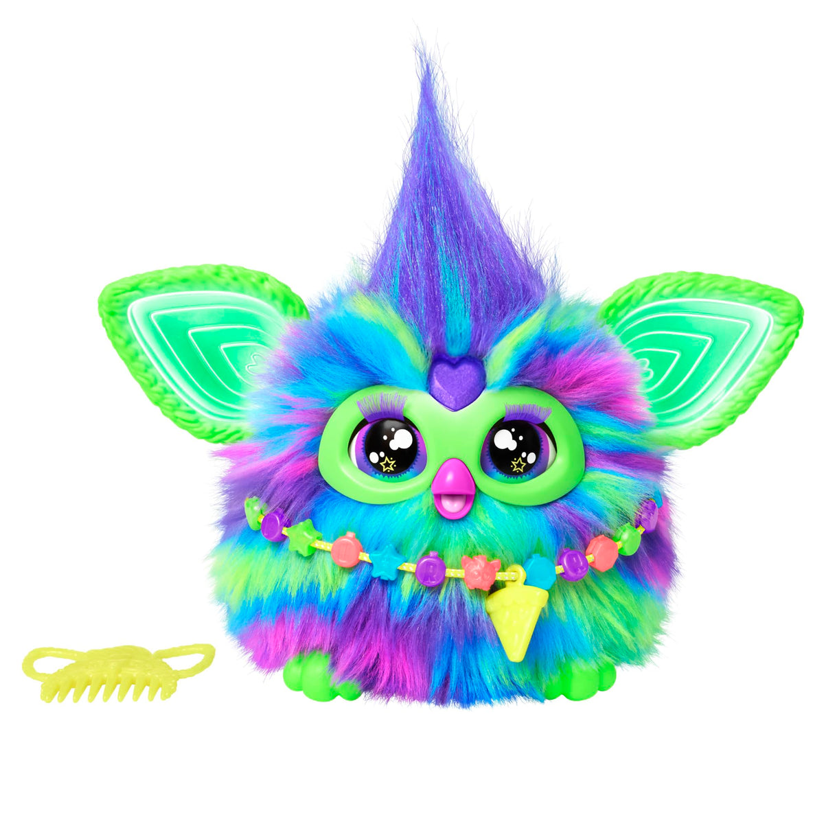 Furby Galaxy Edition, Glow in the Dark, 15 Fashion Accessories, Interactive Plush Toys for 6 Year Old Girls & Boys & Up, Voice Activated Animatronic (English Version)