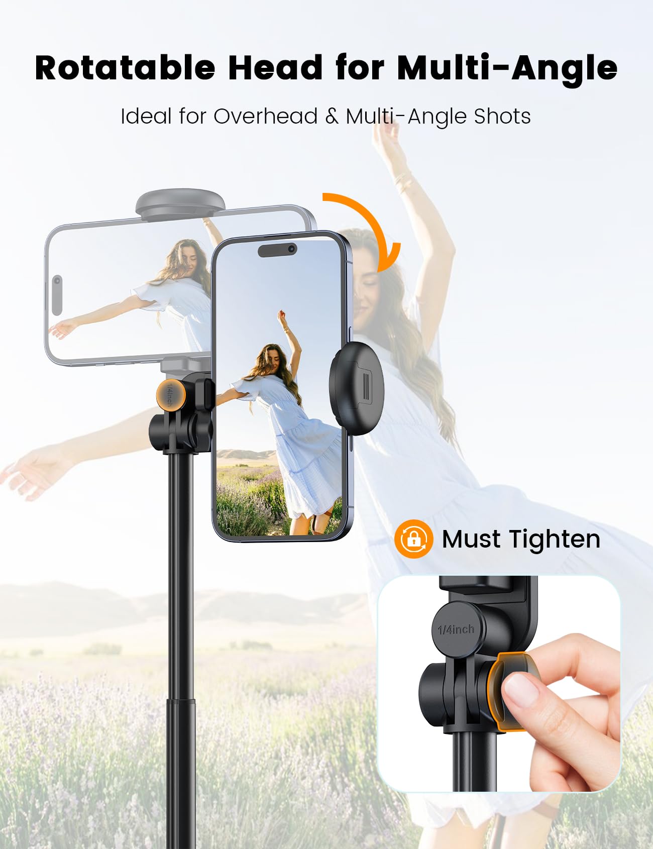ANXRE 67.7" Photographic Tripod Stand with Light, NT99 Tripod Stand for Cell Phone & Camera & Gopro, Travel Stand Holder with Remote for Content Creator Video Recording - Available at All In One Marketplace Canada
