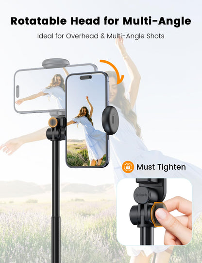 ANXRE 67.7" Photographic Tripod Stand with Light, NT99 Tripod Stand for Cell Phone & Camera & Gopro, Travel Stand Holder with Remote for Content Creator Video Recording - Available at All In One Marketplace Canada