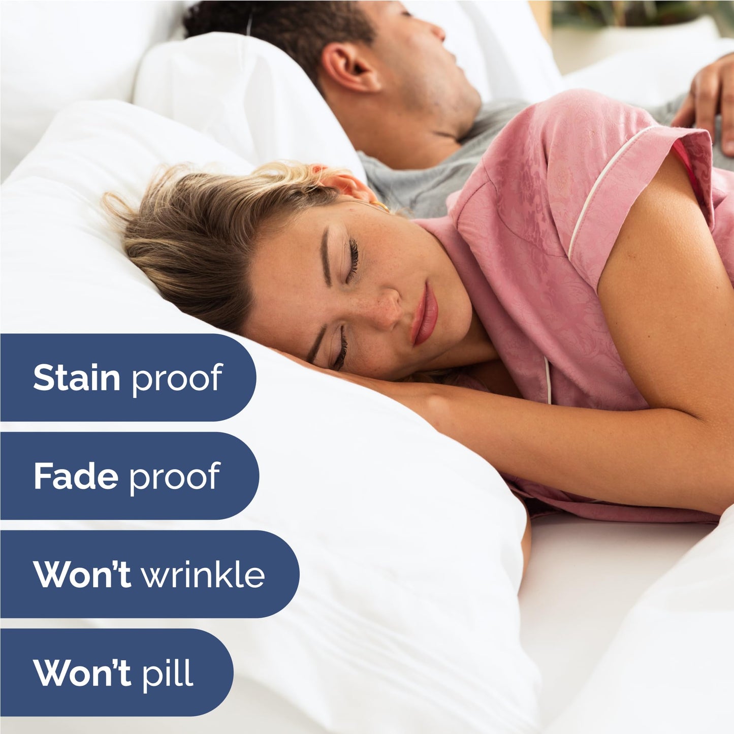 Full Size 4 Piece Sheet Set - Comfy Breathable & Cooling Sheets - Hotel Luxury Bed Sheets for Women & Men - Deep Pockets, Easy-Fit, Extra Soft & Wrinkle Free Sheets - White Oeko-Tex Bed Sheet Set