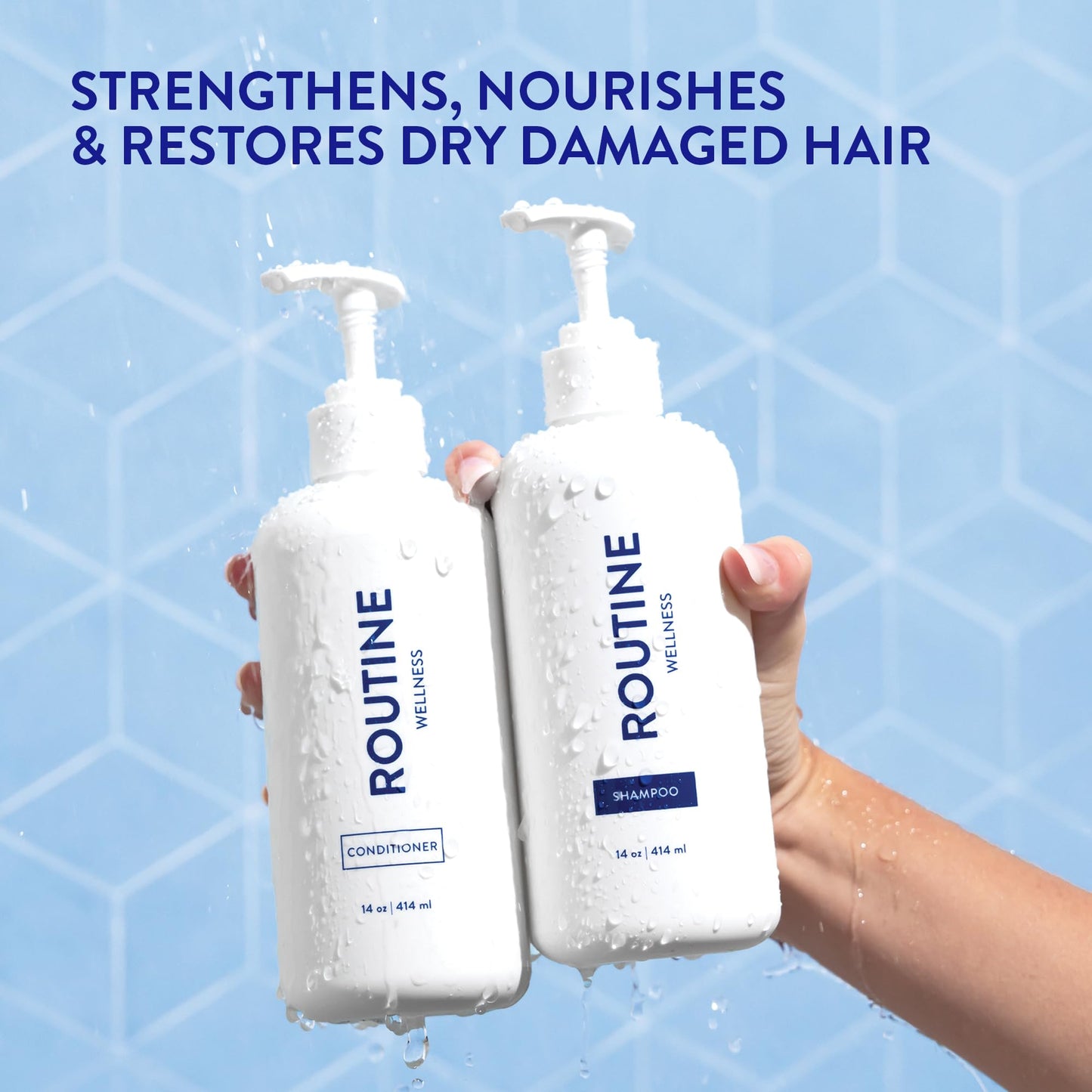 Routine Wellness Anti-Thinning Shampoo and Conditioner Set for Thinning Hair - Biotin, Peptides for Women & Men - Color Safe Shampoo for Hair Loss & Healthier Hair - Rose Hips Set - Available at All In One Marketplace Canada