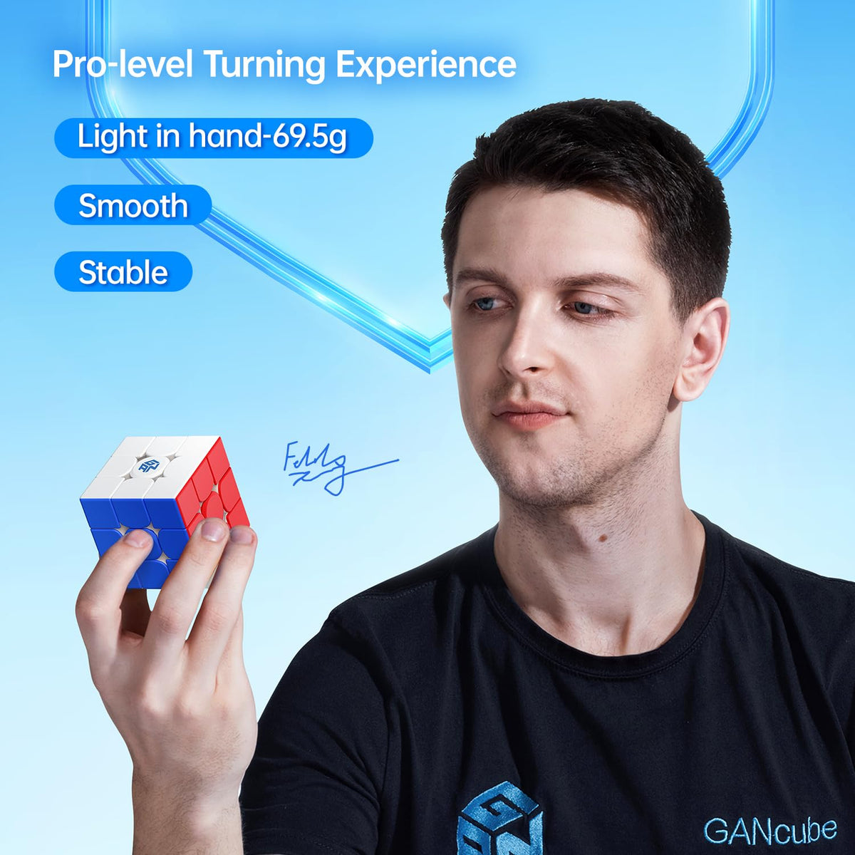 GAN 356 R S 2, 3x3 Speed Cube Stickerless Puzzle Practice Solving Wing-Shaped Core 2.0 Tension Adjustable, Kids Beginners Travel Games Holiday Birthday Gifts (Non-Magnetic Version) 🍁 All In One Marketplace Canada