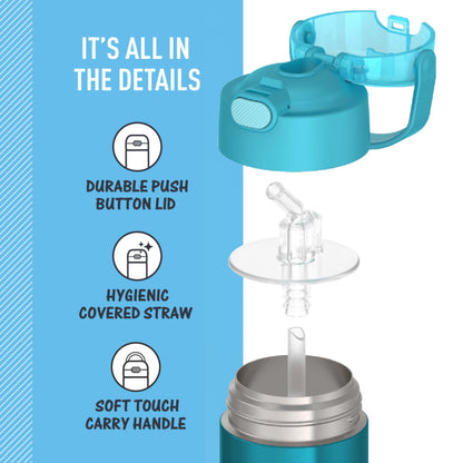 THERMOS FUNTAINER 14 Ounce Stainless Steel Vacuum Insulated Bottle, Teal