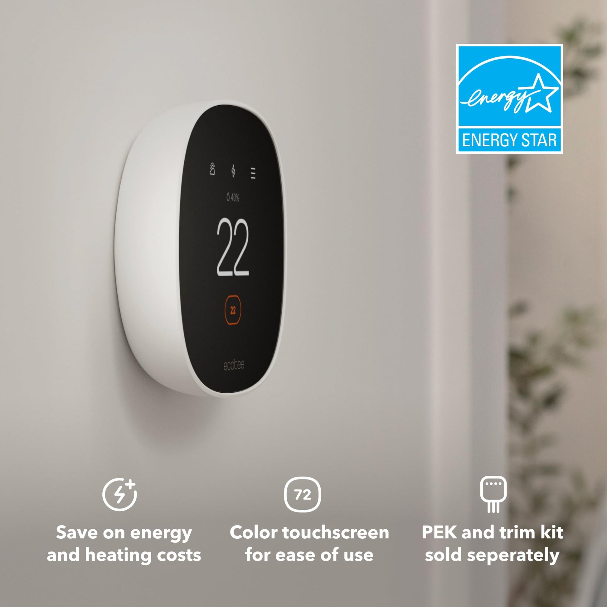 NEW 2025 ecobee Smart Thermostat Essential - Energy Star Certified programmable Wi-Fi Thermostat - Works with Siri, Alexa, and Google Assistant