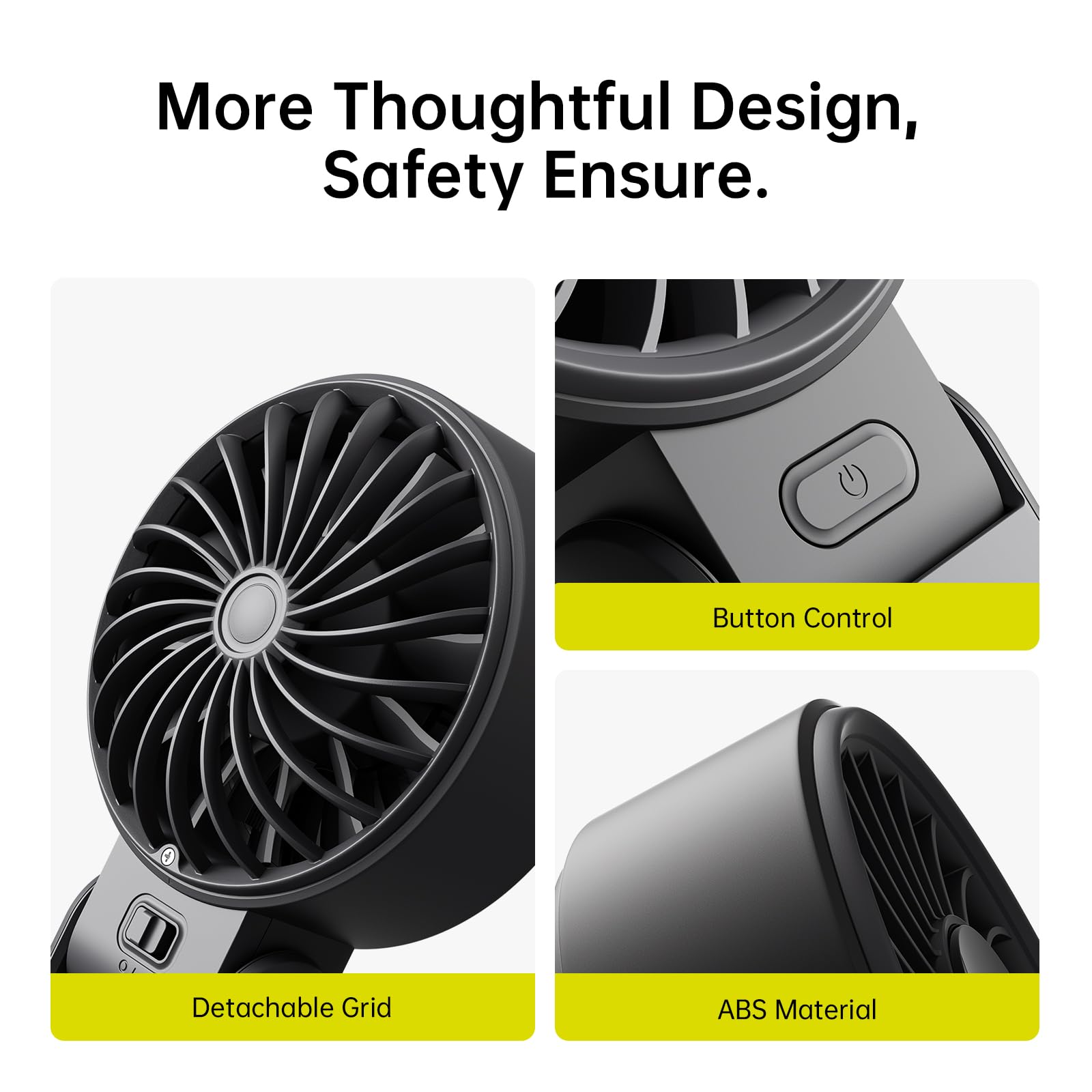 JISULIFE Handheld Fan Life7 – Ultimate Flexibility: High-Power Motor, LED Display, 5000mAh Rechargeable, 5-Speed, Foldable Design, 3-IN-1 Portable Hand/Desk/Neck Fan for Travel, Gift for Women (Black) - Available at All In One Marketplace Canada