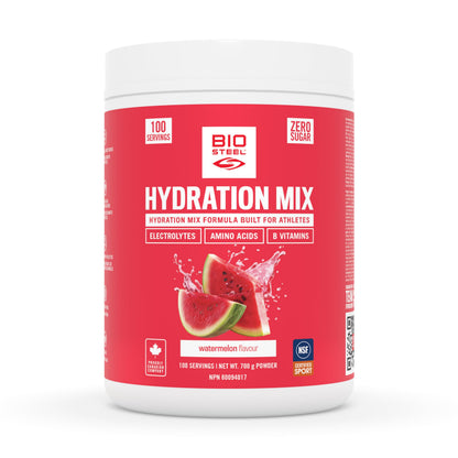 BioSteel Electrolyte Hydration Mix Powder, Zero Sugar, No Artificial Flavours, Watermelon, 100 Serving Container