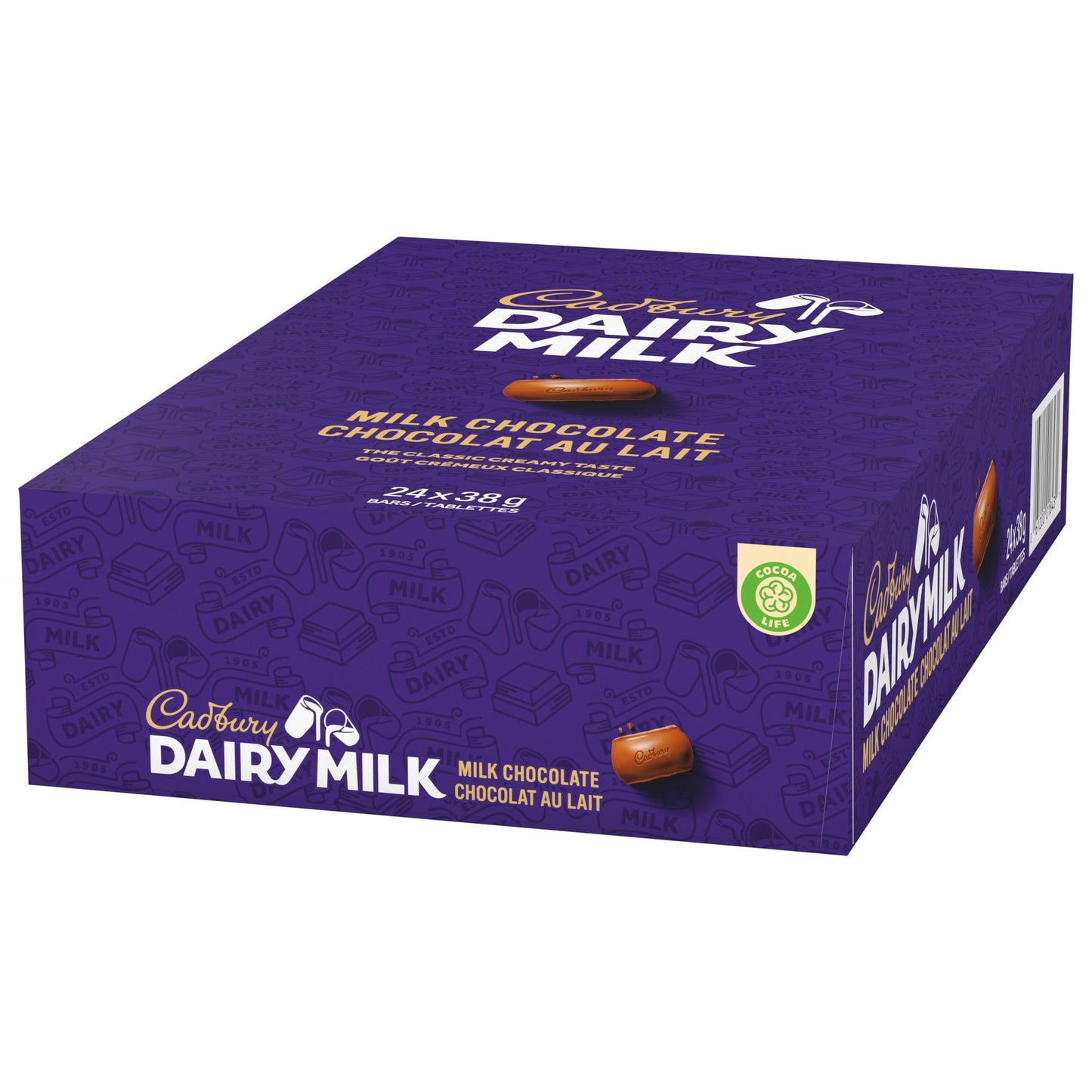 Cadbury Dairy Milk Chocolate Bars - Pack of 24 (38g each, 912g total) - Canadian Made
