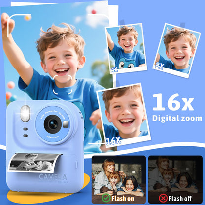 Okaloka Kids Instant Print Camera Toys,1080P HD Toddler Digital Video Camera,Christmas Birthday Gifts for Girls Boys Age 3-12 Year Old - 32G SD Card Included (Blue) 🍁 All In One Marketplace Canada