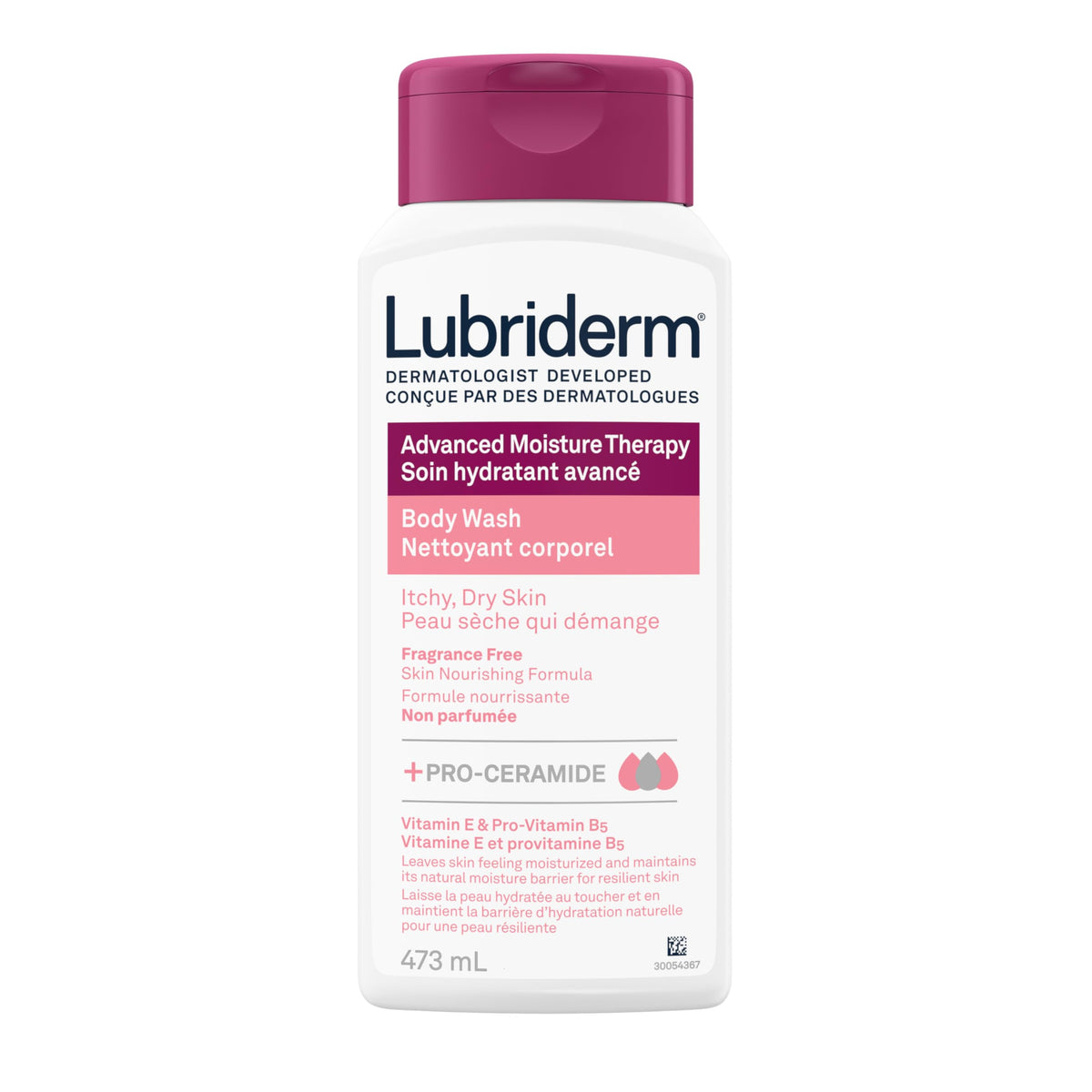Lubriderm Advanced Moisture Therapy Body Wash, Fragrance Free, 473 mL