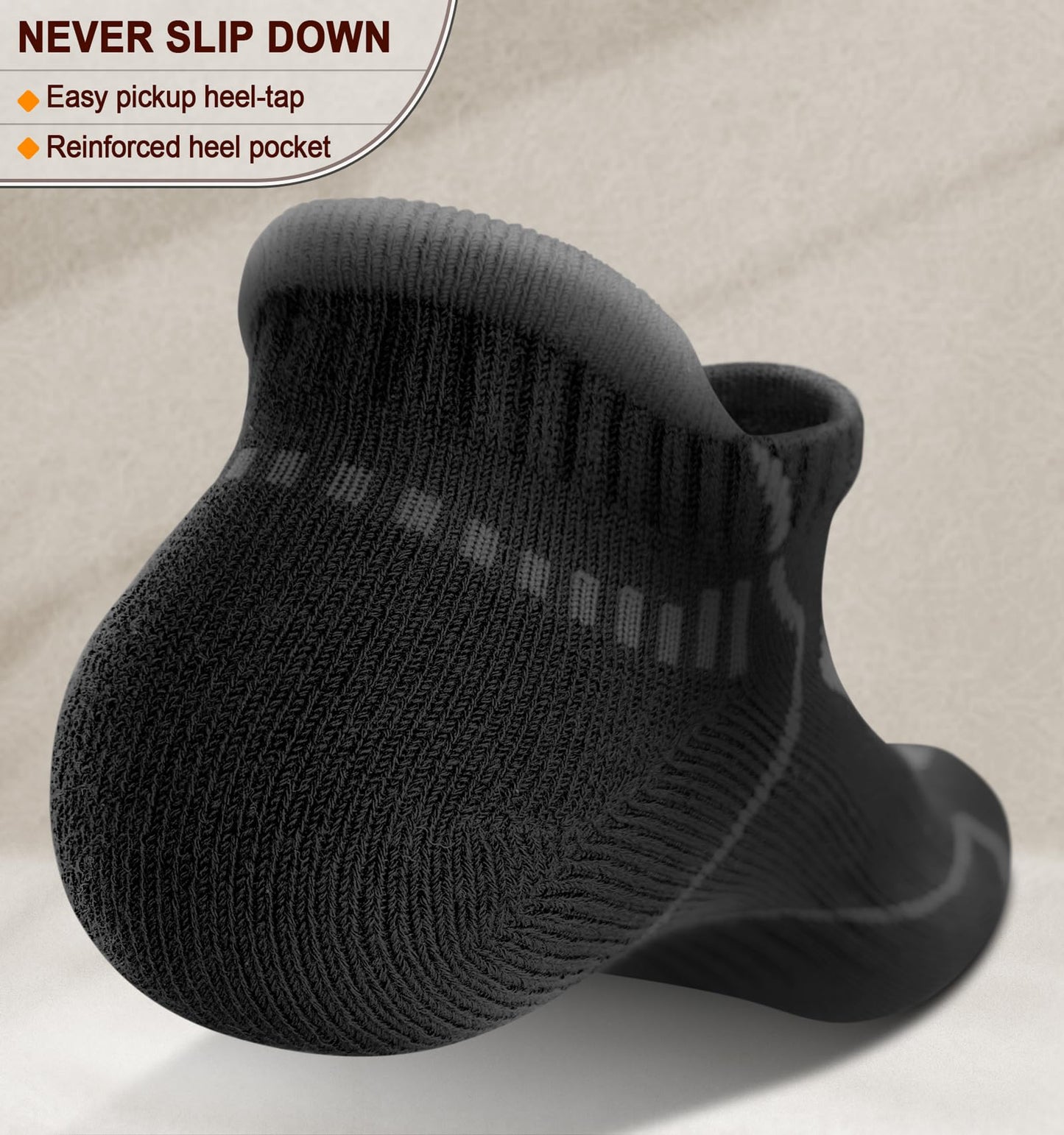 BULLIANT Men Running Socks 6Pairs-Ankle Athletic Socks Wicking Cushioned for Men Walking-Arch Compression Support(6Pairs,Shoes Size:Men 10-12) - Available at All In One Marketplace Canada