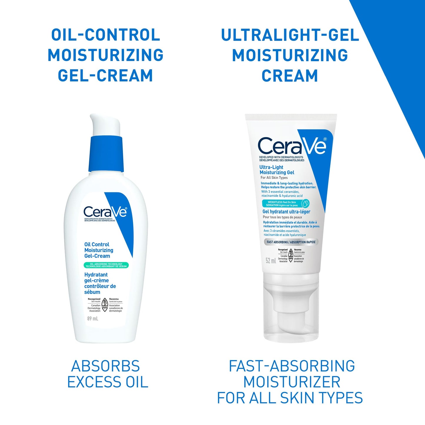 CeraVe Oil Control Moisturizing Gel-Cream for Oily & Combination Skin, 48H Hydration & 8H Shine Control, Non-Greasy, Matte Finish with Ceramides, Hyaluronic Acid & Niacinamide, Fragrance-Free, 89mL - Available at All In One Marketplace Canada