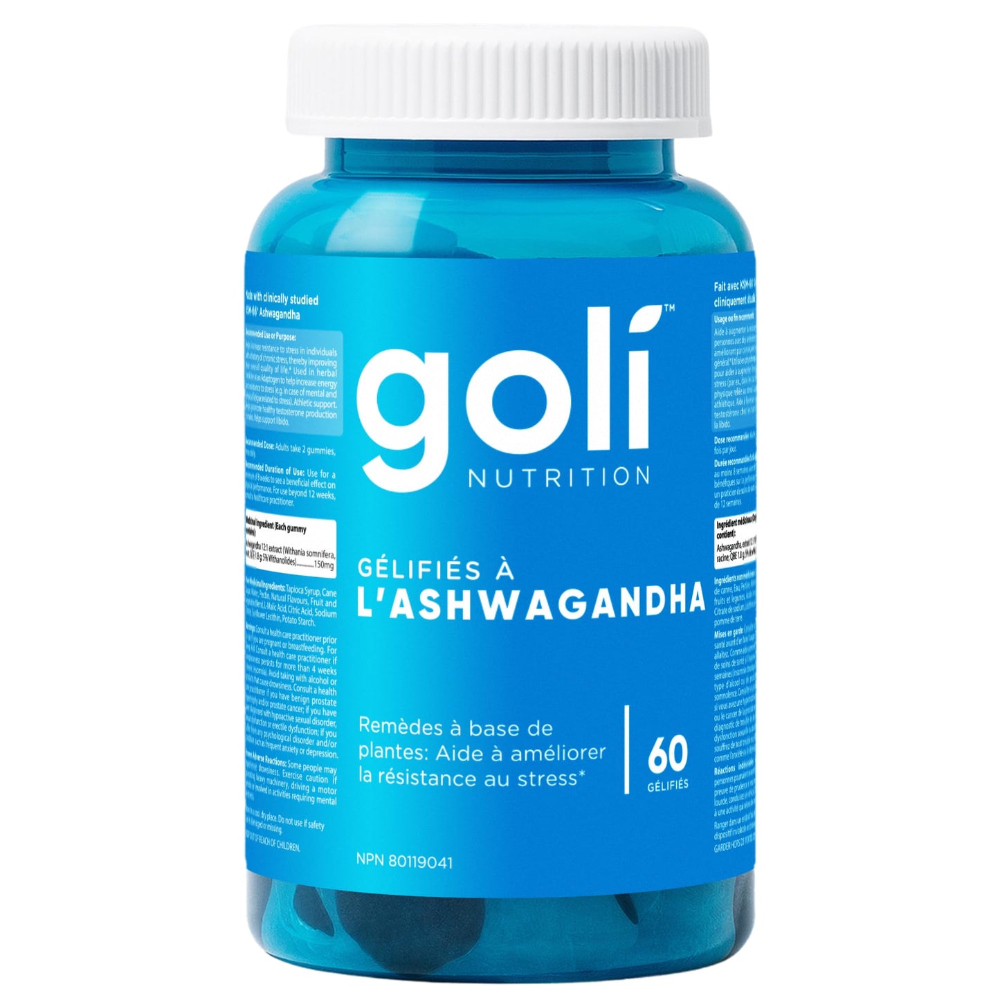 Goli Ashwagandha Gummy | Stress, Athletic Support, Libido | KSM-66, Vegan, Plant Based, Non-GMO, Gluten-Free & Gelatin Free | 60 Count - Available at All In One Marketplace Canada