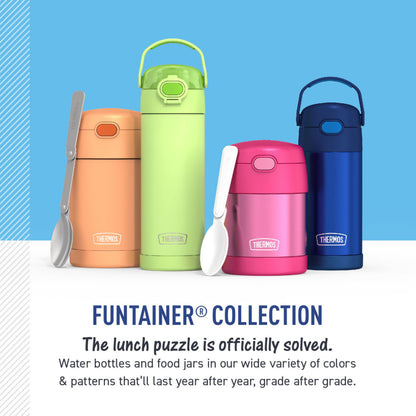 THERMOS FUNTAINER Water Bottle with Straw, 14oz, Navy
