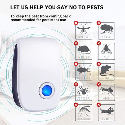 Pest Control Repeller, Plug-in Pest Control Repellent for Mouse, Insect, Cockroach, Mice, Spider, Bug, Ant, Mosquito, Rodent & Rats Indoor Use Repeller 6 Packs - Available at All In One Marketplace Canada