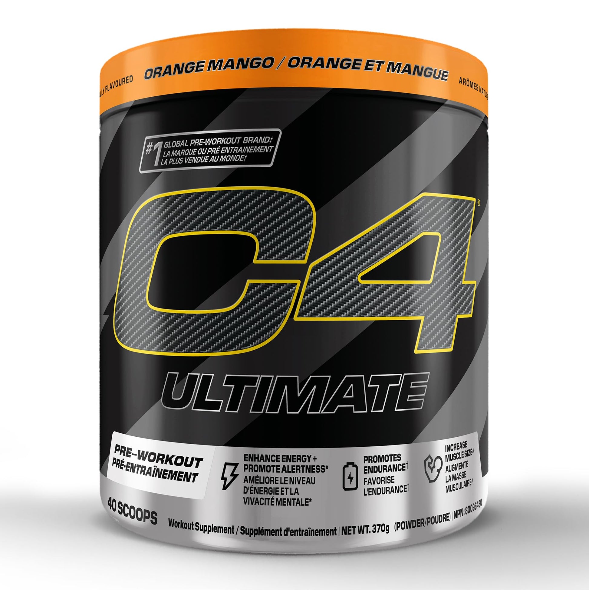 Cellucor C4 Ultimate Pre Workout Powder - Sugar Free Preworkout Energy with 300mg Caffeine and Creatine for Men & Women - Orange Mango, 20 Servings Cellucor