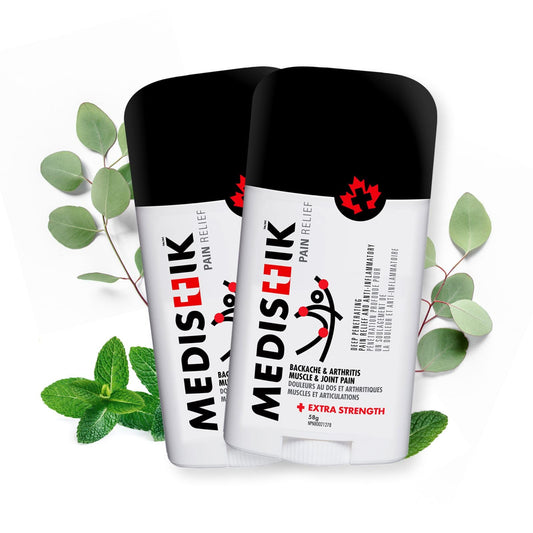 MEDISTIK Extra Strength Pain Relief Stick. Long Lasting Topical Pain Reliever for Backache, Arthritis Muscle & Joint Pain, 58g, Pack of 2 - Available at All In One Marketplace Canada