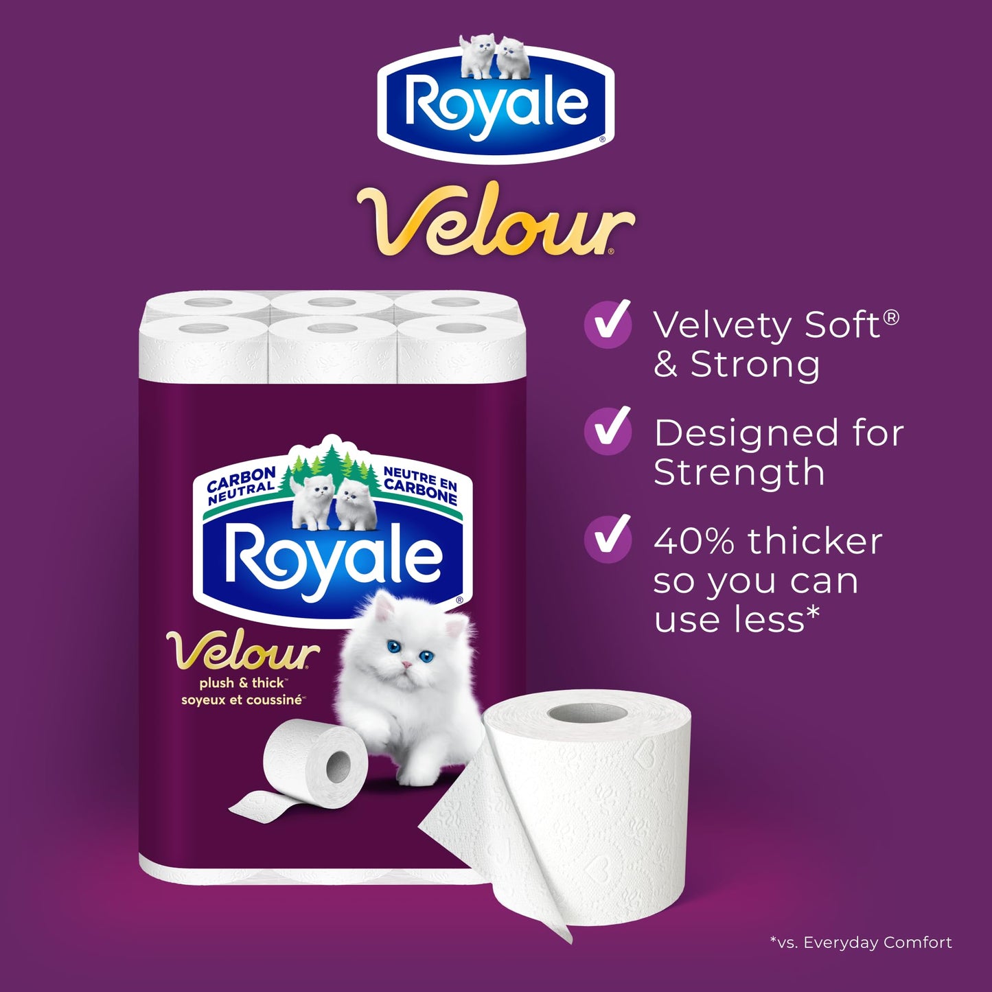 Royale Velour Toilet Paper, 12 Equal 48 Rolls, 284 Bathroom Tissues per roll