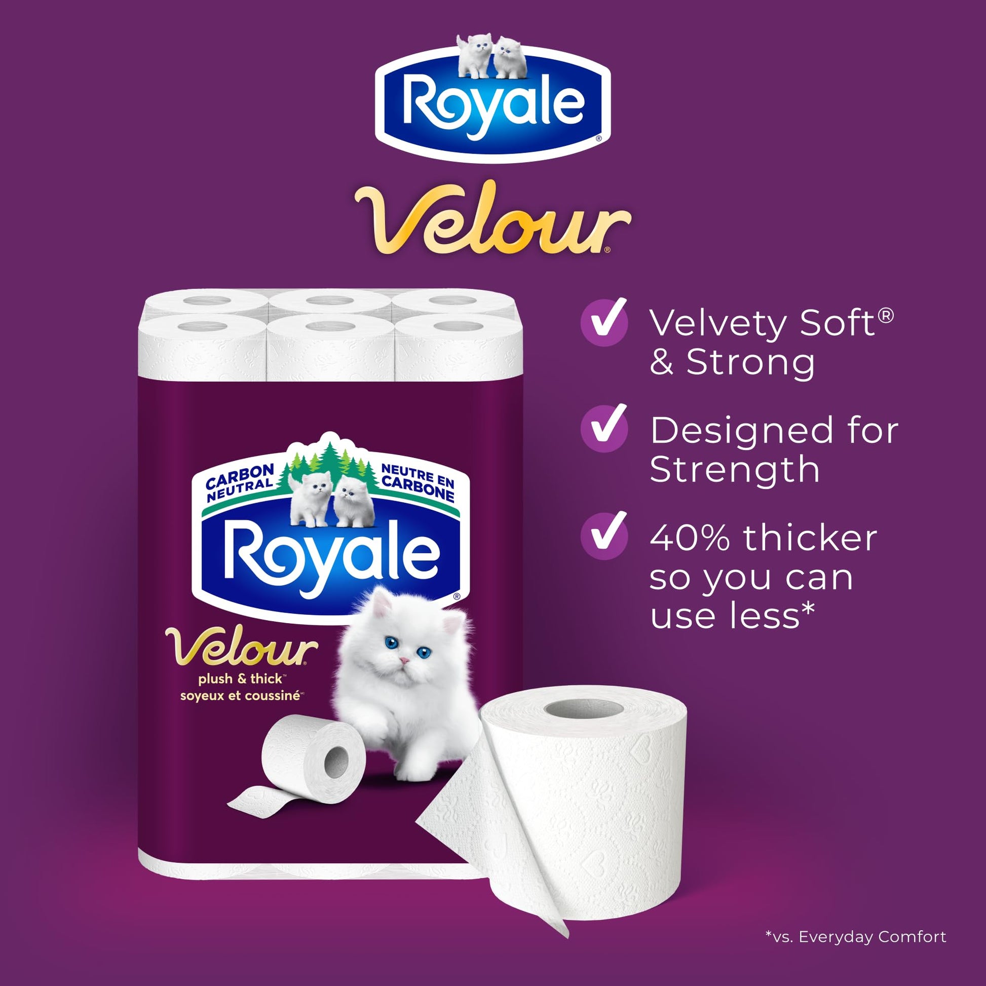Royale Velour Toilet Paper, 12 Equal 48 Rolls, 284 Bathroom Tissues per roll