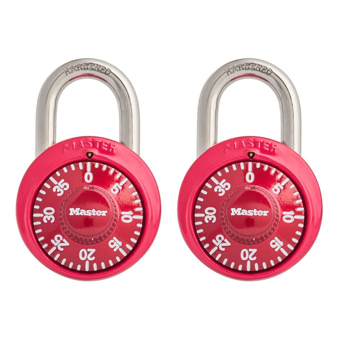 Master Lock 1530T Combination Padlock, Bright Metallic, 2-Pack