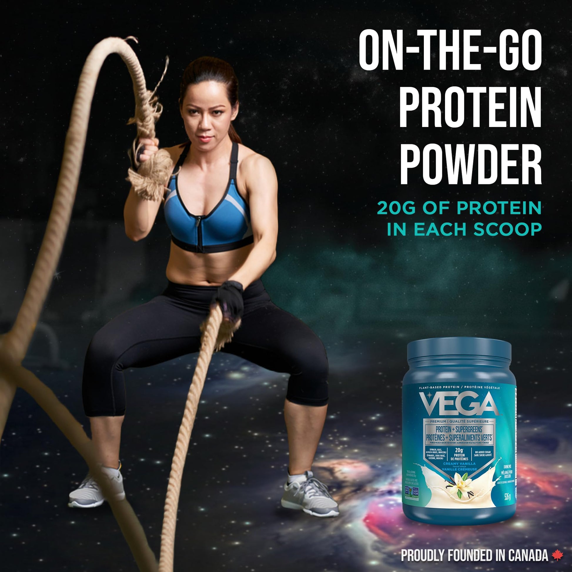 Vega Protein + Supergreens - 20g Plant-Based Pea Protein with Veggies, Vanilla, 18 Servings, Vegan Keto, Non-GMO, Gluten Free, Dairy Free, Low Carb, 526g (Packaging May Vary)