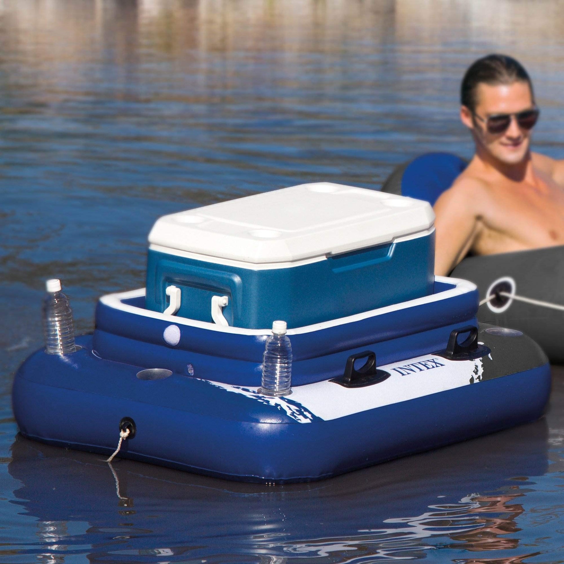 Intex 58821EP Inflatable Mega Chill II 72 Can Beverage Cooler Float with Lid Intex