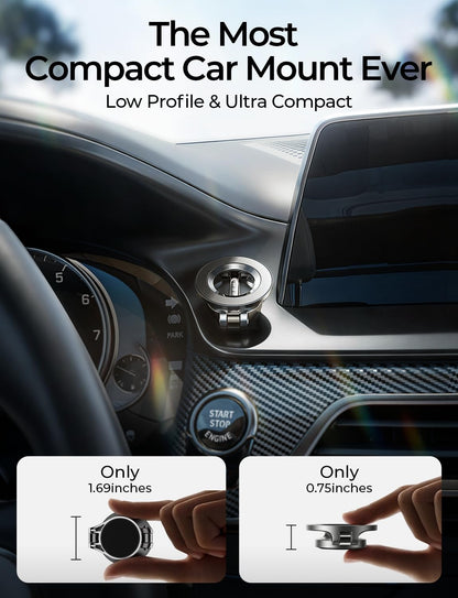 LISEN for MagSafe Car Mount, [24 Strong Magnet] 360° Rotation Magnetic Phone Holder Car Support Cellulaire Auto iPhone Car Holder Mount Dash Phone Mount for iPhone 17 Pro Max Air 16 Plus 15 14 13 12