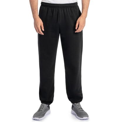 Fruit of the Loom Eversoft Fleece Elastic Bottom Sweatpants with Pockets, Relaxed Fit, Moisture Wicking, Breathable, Black, Medium