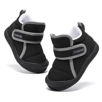 MORENDL Baby Winter Snow Boots for Infant Boys Girls Toddler Water-Resistant First Walker Shoes Warm Lining Soft Sole Anti-Slip Outdoor Booties Black 18-24 Months 🍁 All In One Marketplace Canada