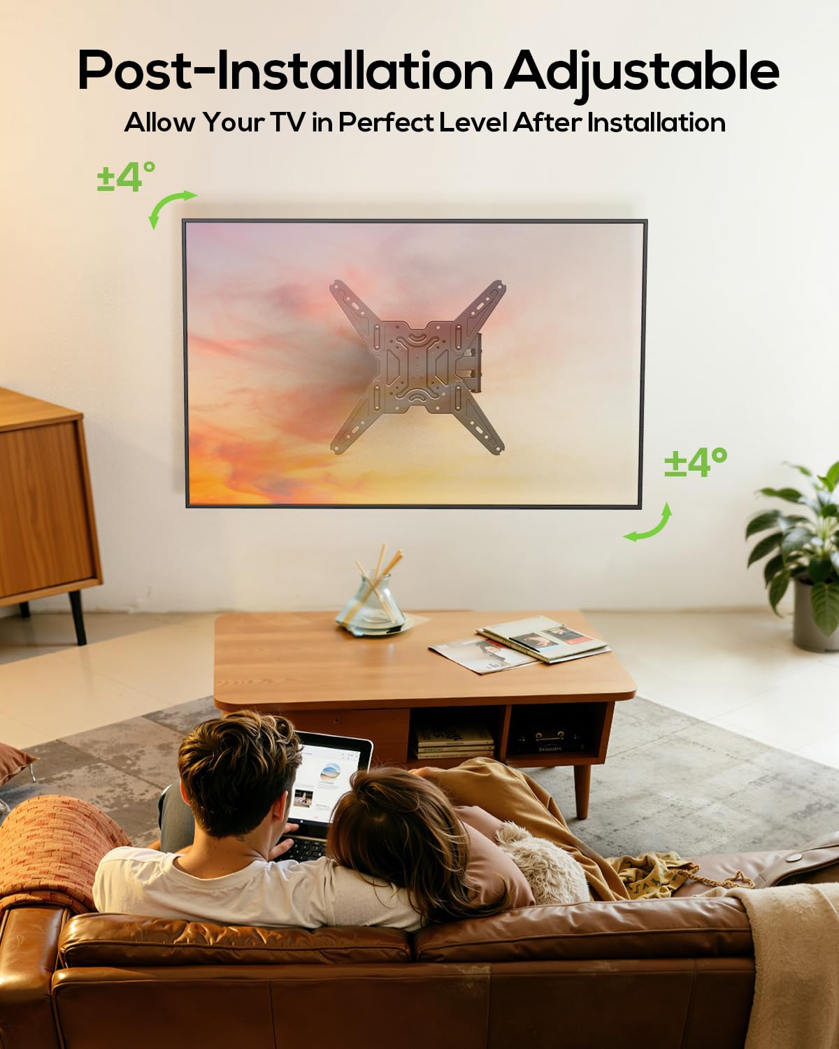 USX MOUNT Full Motion TV Wall Mount for 26-65 Inch TVs up to 77Lbs, Wall Mount TV Bracket, Single Stud Articulating TV Mount, Smooth Swivel Extension, Max VESA 400x400 mm, XMM919