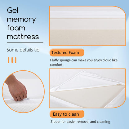 FDW Twin Mattress,5 Inch Gel Memory Foam Mattress, Medium Firm for Cool Sleep Pressure Relief, CertiPUR-US Certified/Bed-in-a-Box/Pressure Relieving