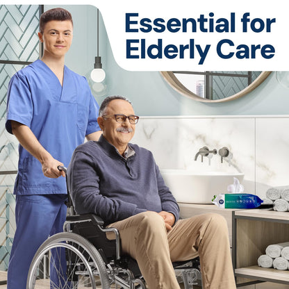 Adult Wipes For Elderly - 8"x13" 720ct (12 Packs of 60) Huge & Soft Non-Flushable Body Wipes for Adults Bathing No-Rinse - Incontinence Disposable Washcloths, Vitamin E & Aloe Infused - Available at All In One Marketplace Canada