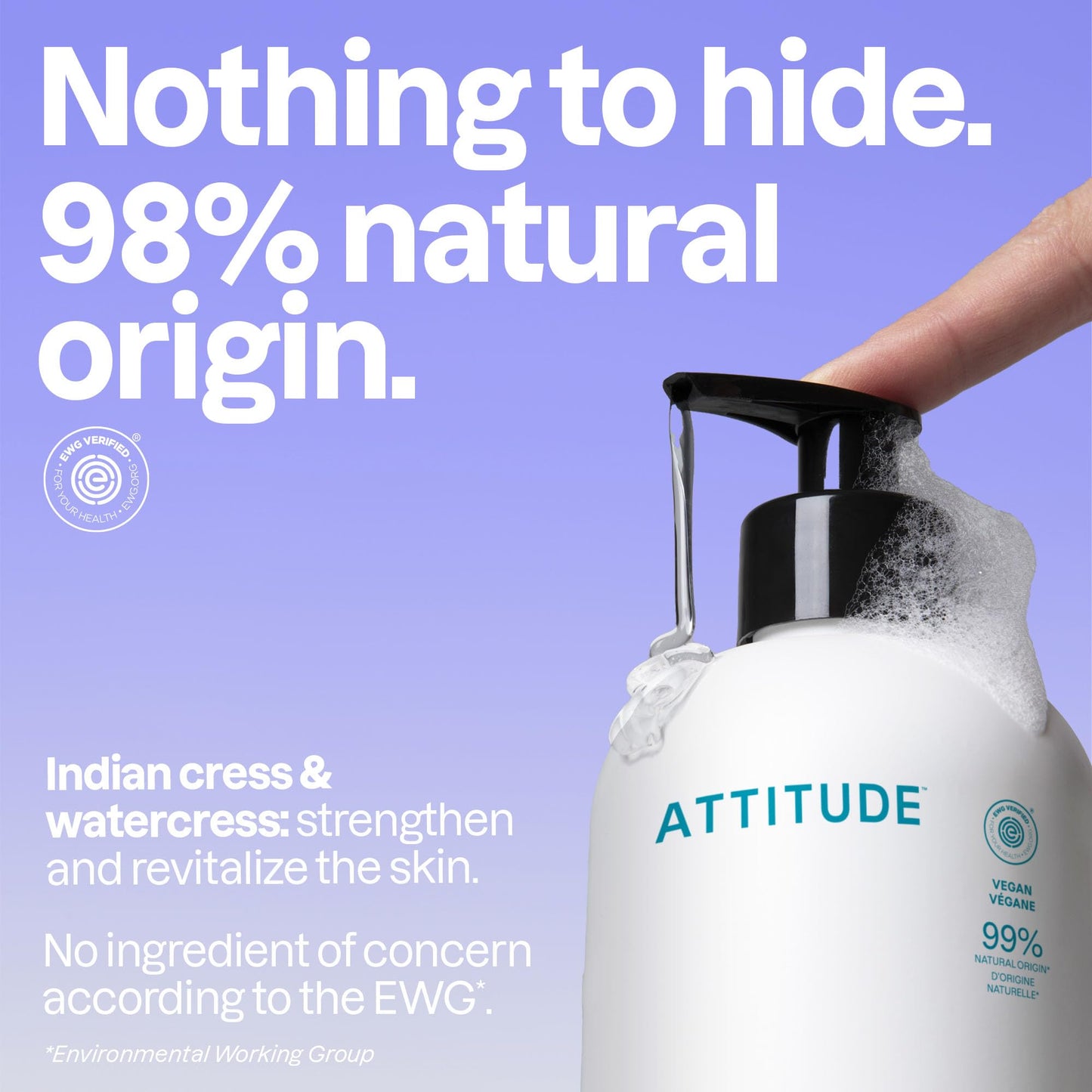 ATTITUDE Liquid Hand Soap, EWG Verified, Plant and Mineral-Based, Vegan Personal Care Products, Unscented, 473 mL (Pack of 3)