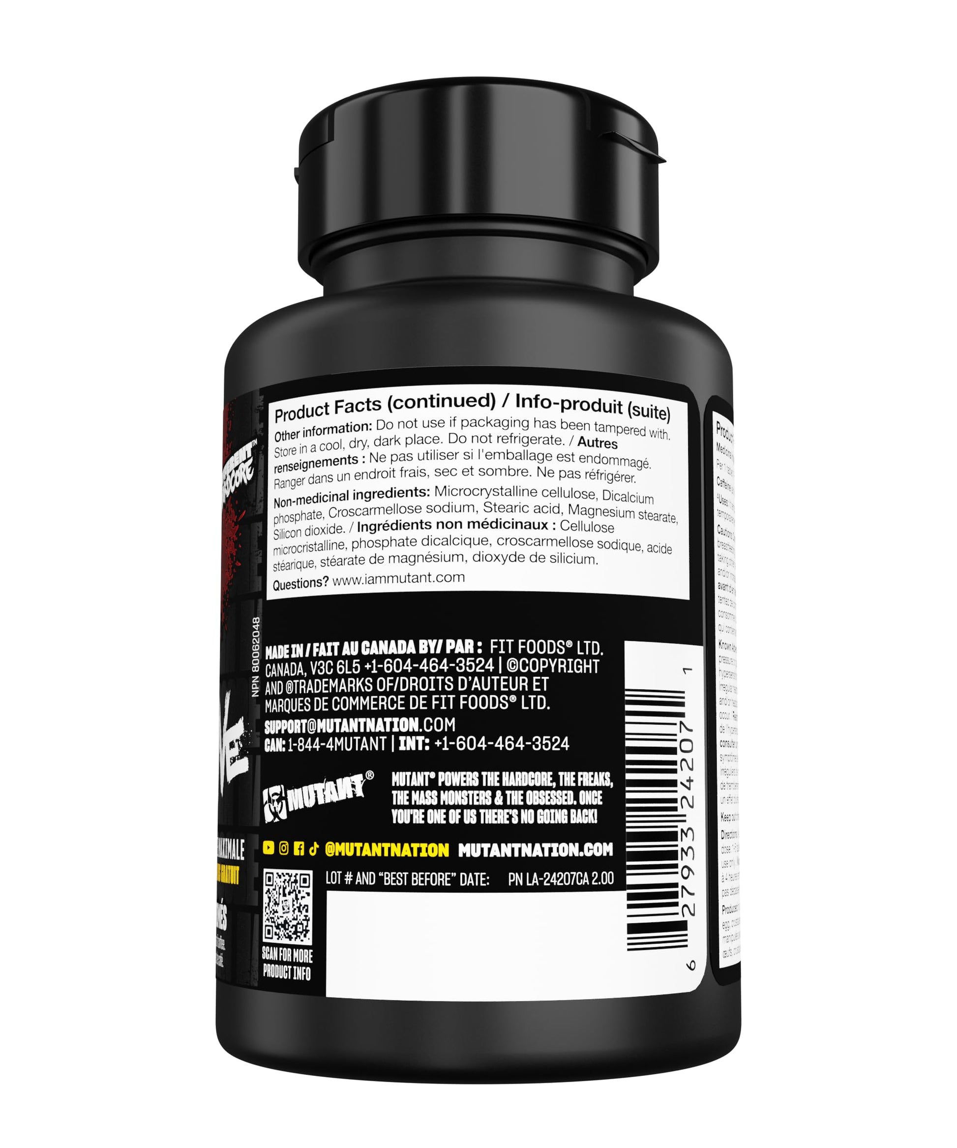 Mutant Caffeine - Maximum strength - 200mg caffeine equivalent - 240 tablets - Available at All In One Marketplace Canada