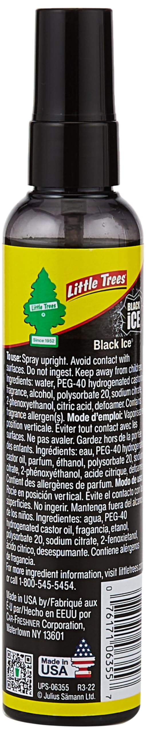 LITTLE TREES Car Air Freshener. SPRAY Provides a Long-Lasting Scent for Auto or Home. On-the-go Freshness. Black Ice, 6 Air Fresheners 🍁 All In One Marketplace Canada