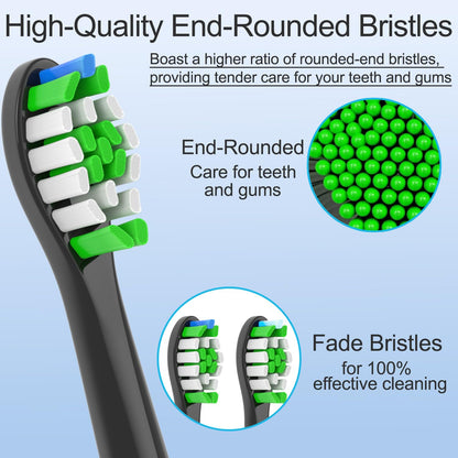 Replacement Brush Heads for Philips Sonicare Electric Toothbrush, Fit Plaque Control, Gum Health, FlexCare, HealthyWhite, Essence+ and EasyClean, 12 Pack (Black) - Available at All In One Marketplace Canada