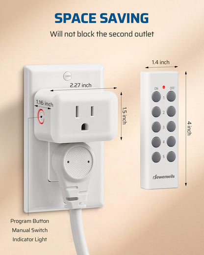 DEWENWILS Wireless Control Outlet 100FT Range, 125V/15A/1875W Light Switch 🍁 All In One Marketplace Canada