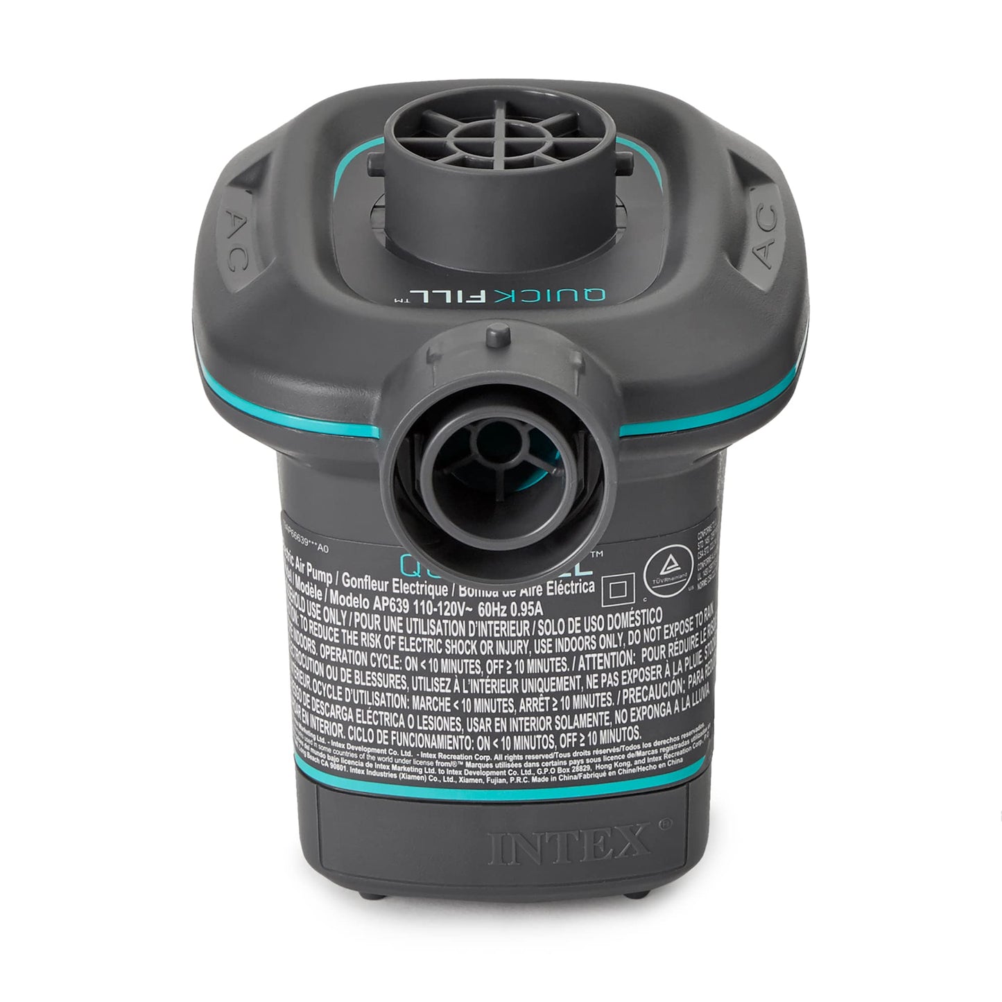 Intex Quick-Fill Ac Electric Air Pump, 110-120V, Max. Air Flow 21.2Cfm, Black Intex