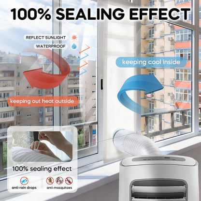 LOVIGA Portable Air Conditioner Window Kit, Window Vent Kit Seal Kit for Portable Air Conditioner Dryer, 25x102~162cm Length Adjustable 2022 Upgraded 100% Sealing Waterproof Easy to Install