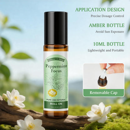 Roll On Essential Oils Set for Relax Focus Refresh, Aromatherapy Oils Gift Set, Removable Roller, Fragrance Oil Scented Oil for Diffuser Self Care Home, 6x 10M(Eucalyptus, Lavender, Orange, Peppermint, Rosemary, Mint), Gifts for Women and Men