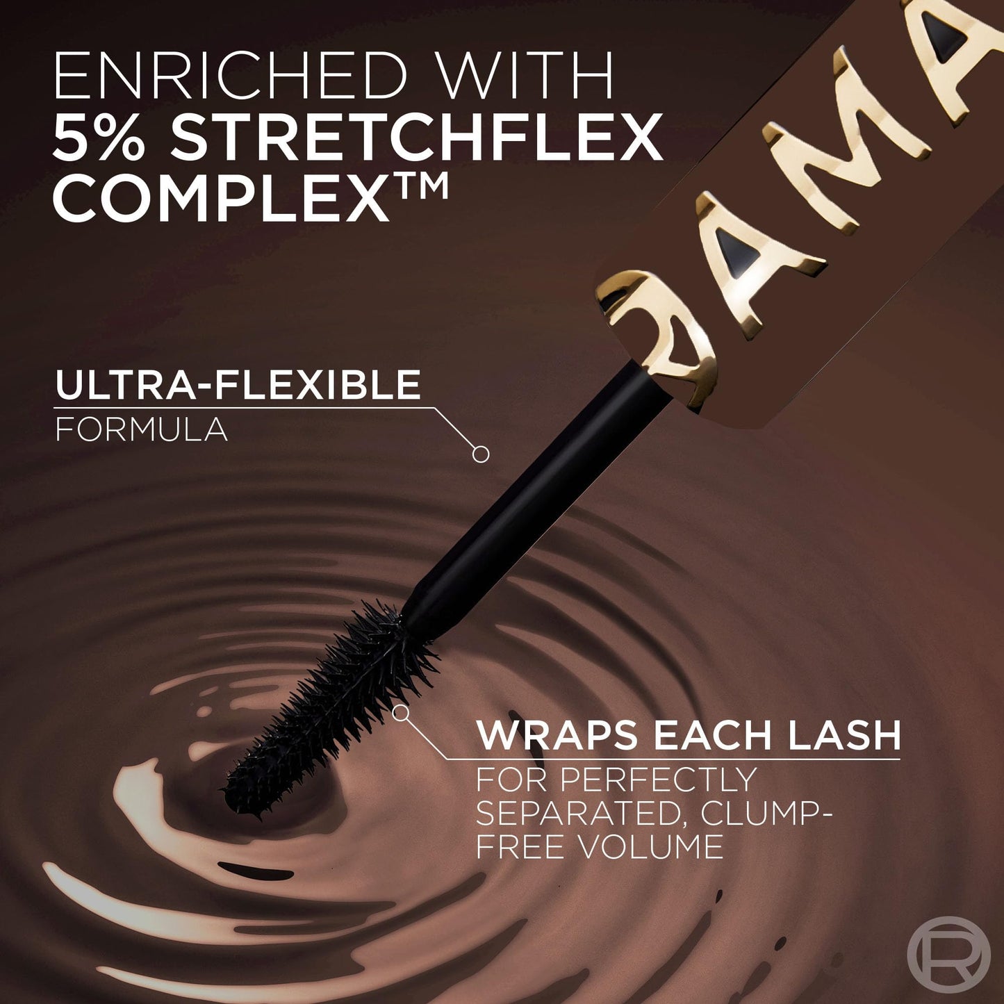 L’Oreal Paris Voluminous Panorama Chromatic Mascara, Volumizing and Lengthening Brown Mascara, Longwear, Smudge-Resistant and Washable, 705 Brown Leather