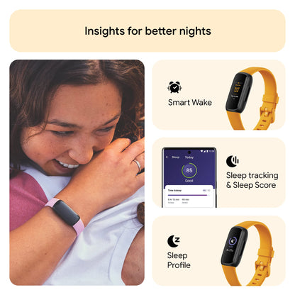 Google Fitbit Inspire 3 - Health and Fitness Tracker - Morning Glow / Black