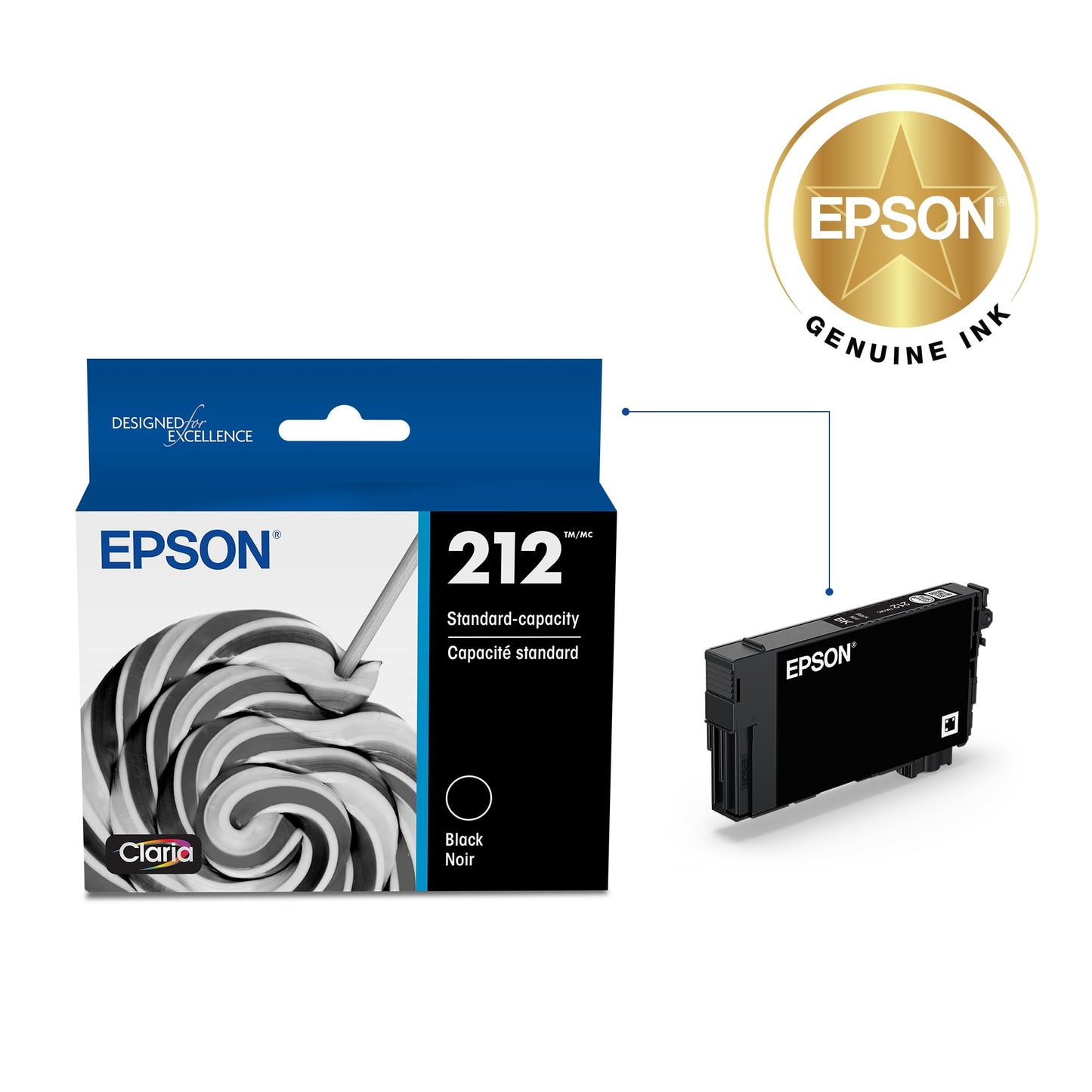 T212 Standard Capacity Black Ink Cartridge, 1 Size Epson