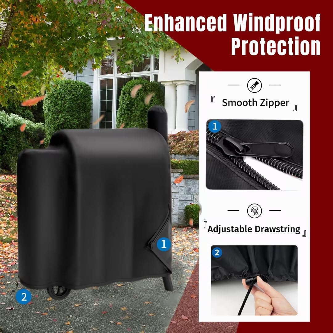 SHINESTAR Upgraded Grill Cover for Traeger Pro Series 575/22, Sturdy & Waterproof, Special Zipper Design, Easy to Put On and Take Off SHINESTAR